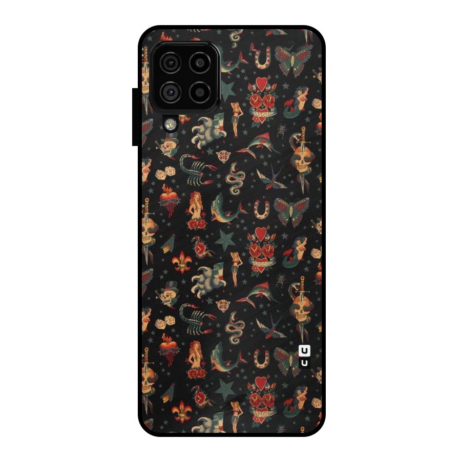 Dark Pattern Metal Back Case for Galaxy A22 4G