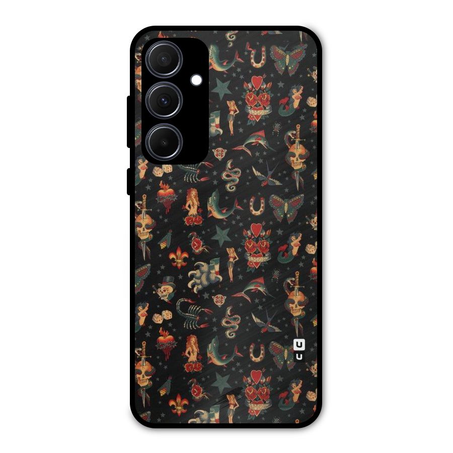 Dark Pattern Metal Back Case for Galaxy A35