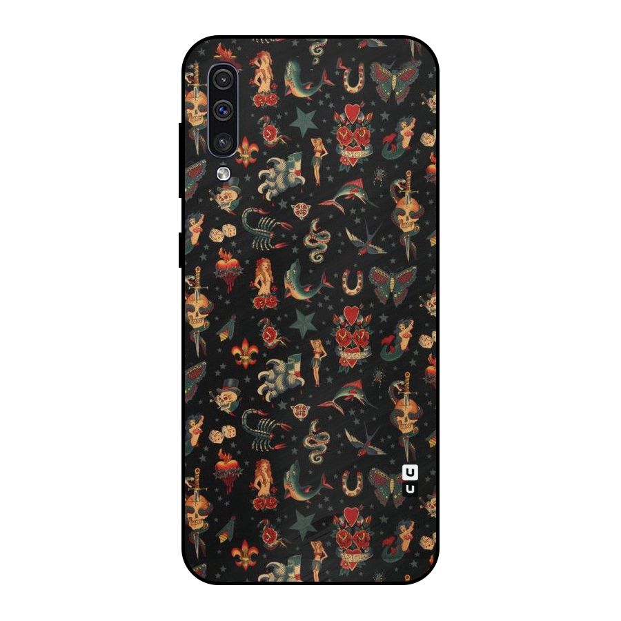 Dark Pattern Metal Back Case for Galaxy A50