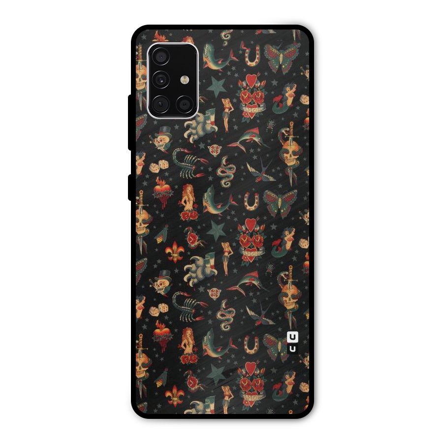 Dark Pattern Metal Back Case for Galaxy A51