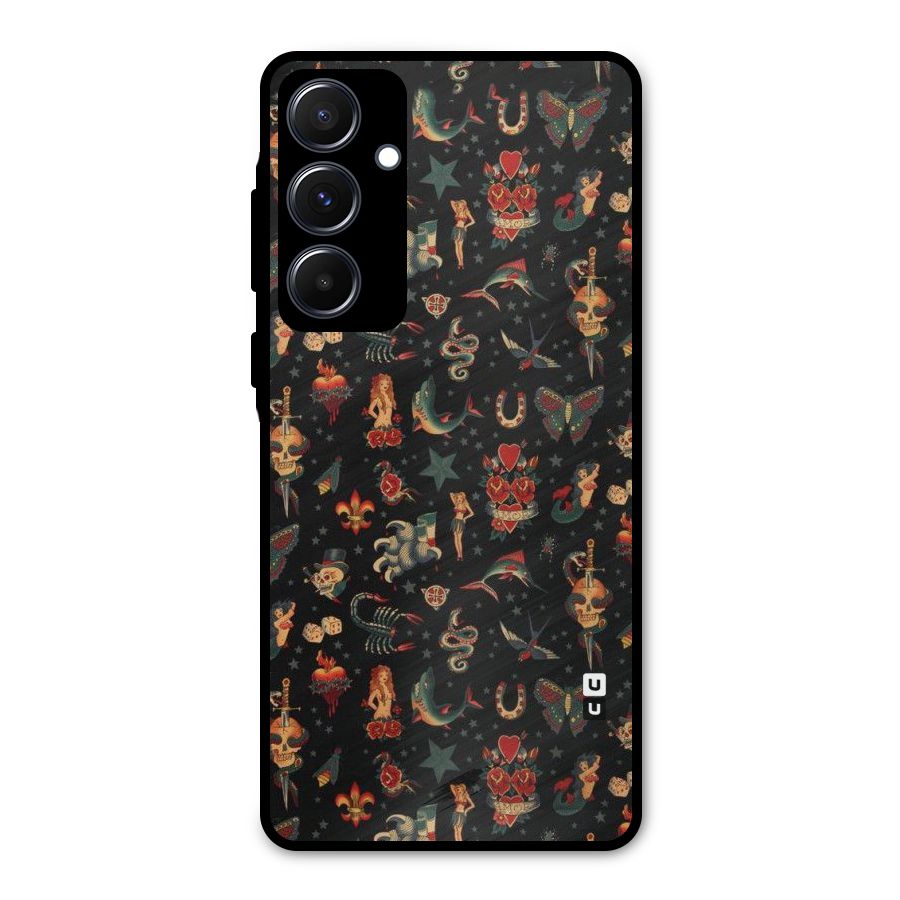 Dark Pattern Metal Back Case for Galaxy A55