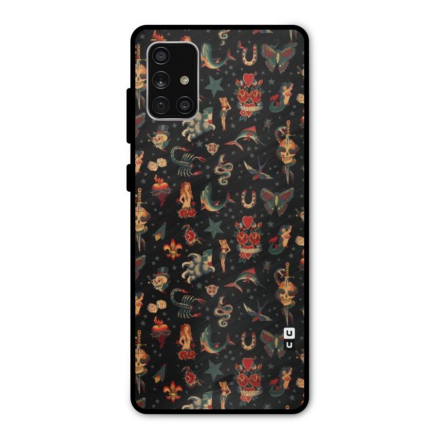Dark Pattern Metal Back Case for Galaxy A71