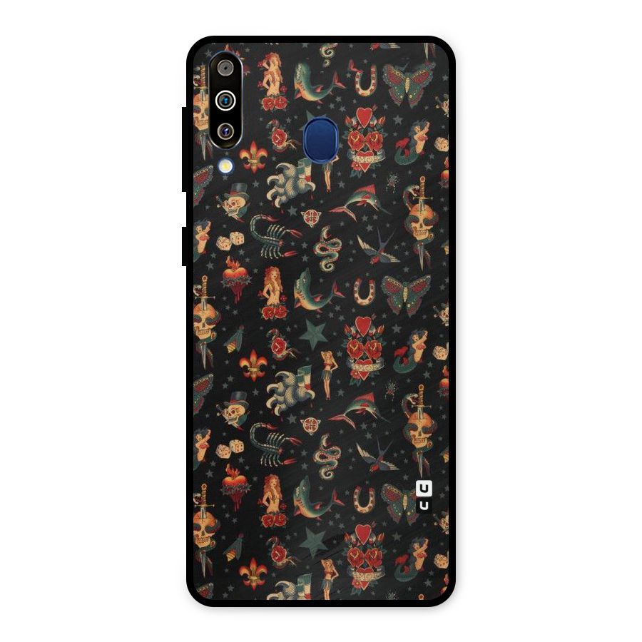 Dark Pattern Metal Back Case for Galaxy M30