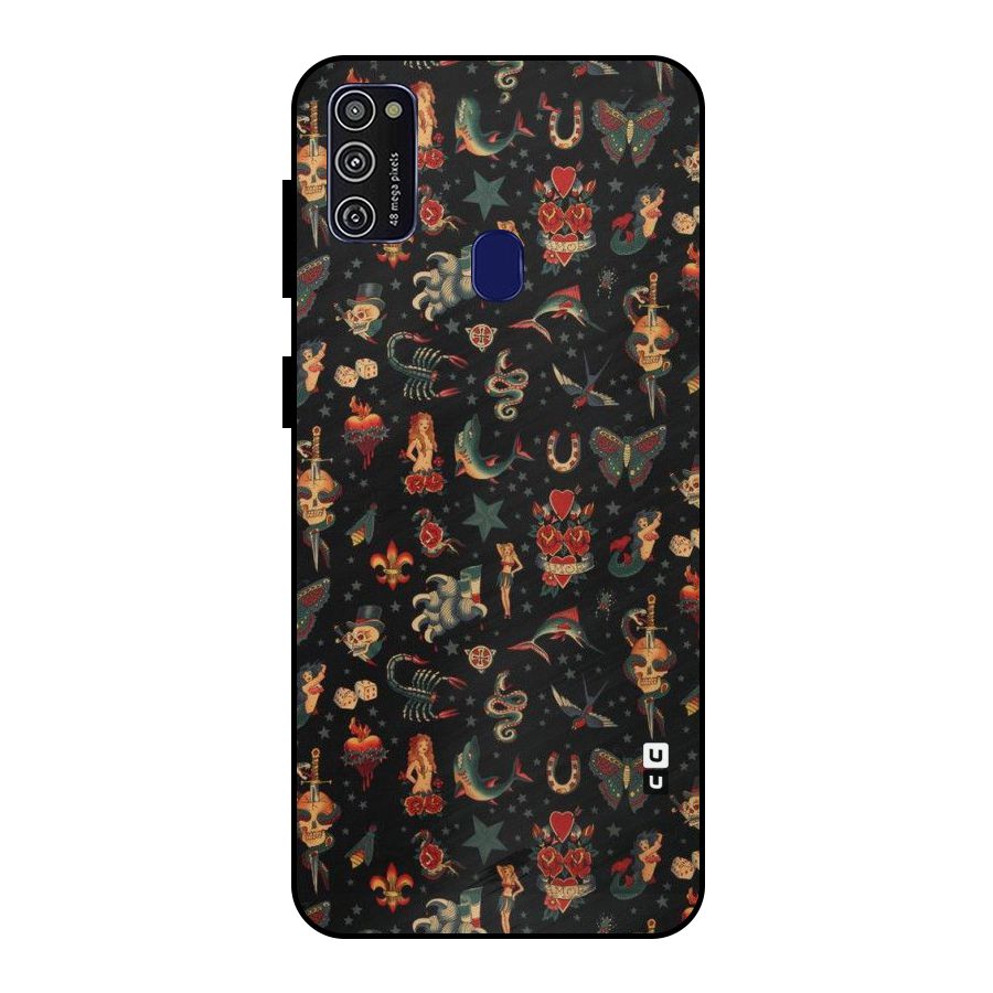 Dark Pattern Metal Back Case for Galaxy M30s