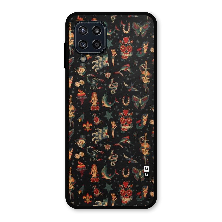 Dark Pattern Metal Back Case for Galaxy M32