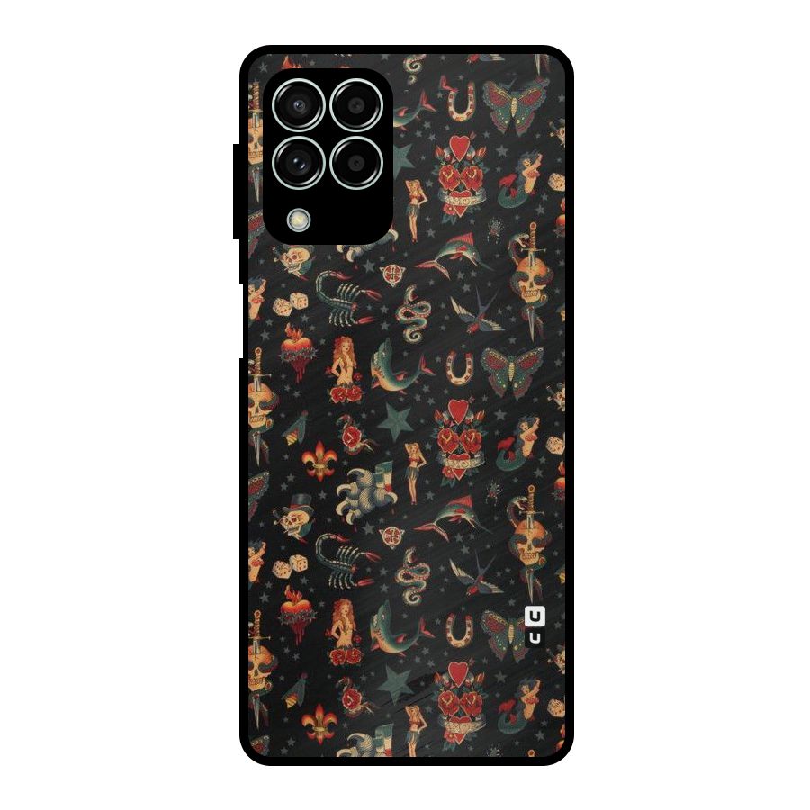 Dark Pattern Metal Back Case for Galaxy M33