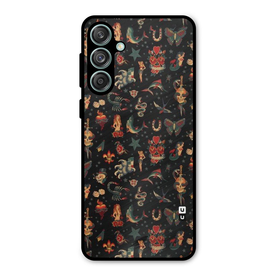 Dark Pattern Metal Back Case for Galaxy M55 5G
