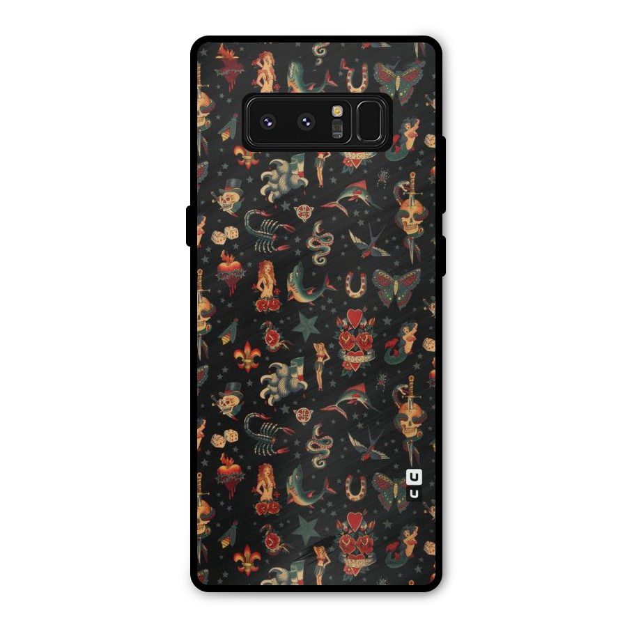 Dark Pattern Metal Back Case for Galaxy Note 8