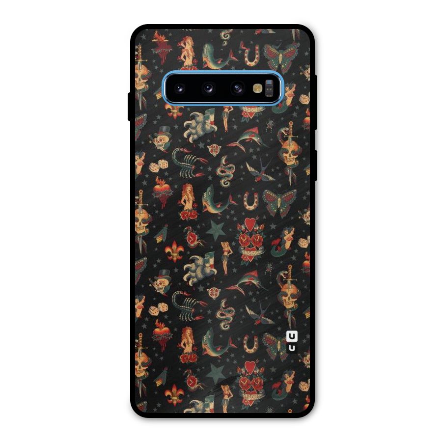 Dark Pattern Metal Back Case for Galaxy S10