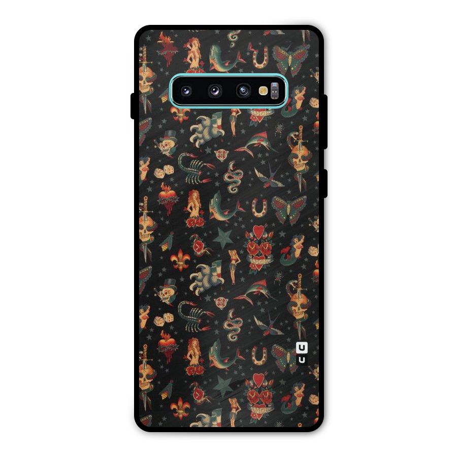 Dark Pattern Metal Back Case for Galaxy S10 Plus