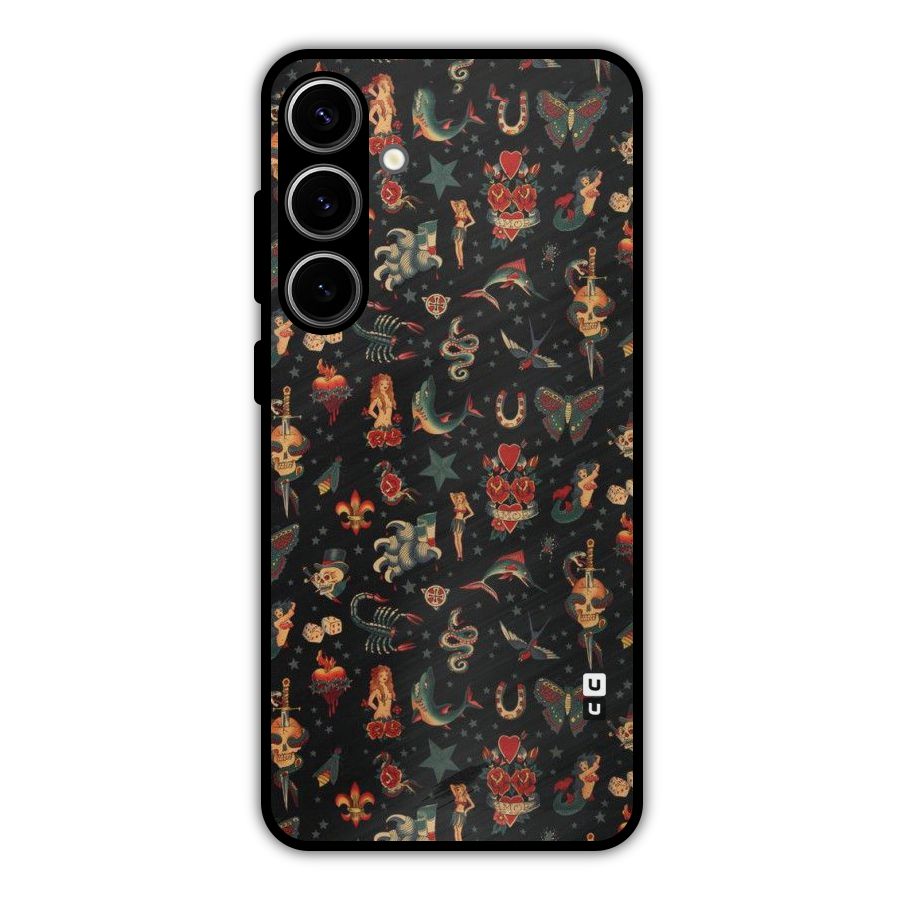 Dark Pattern Metal Back Case for Galaxy S24 Plus