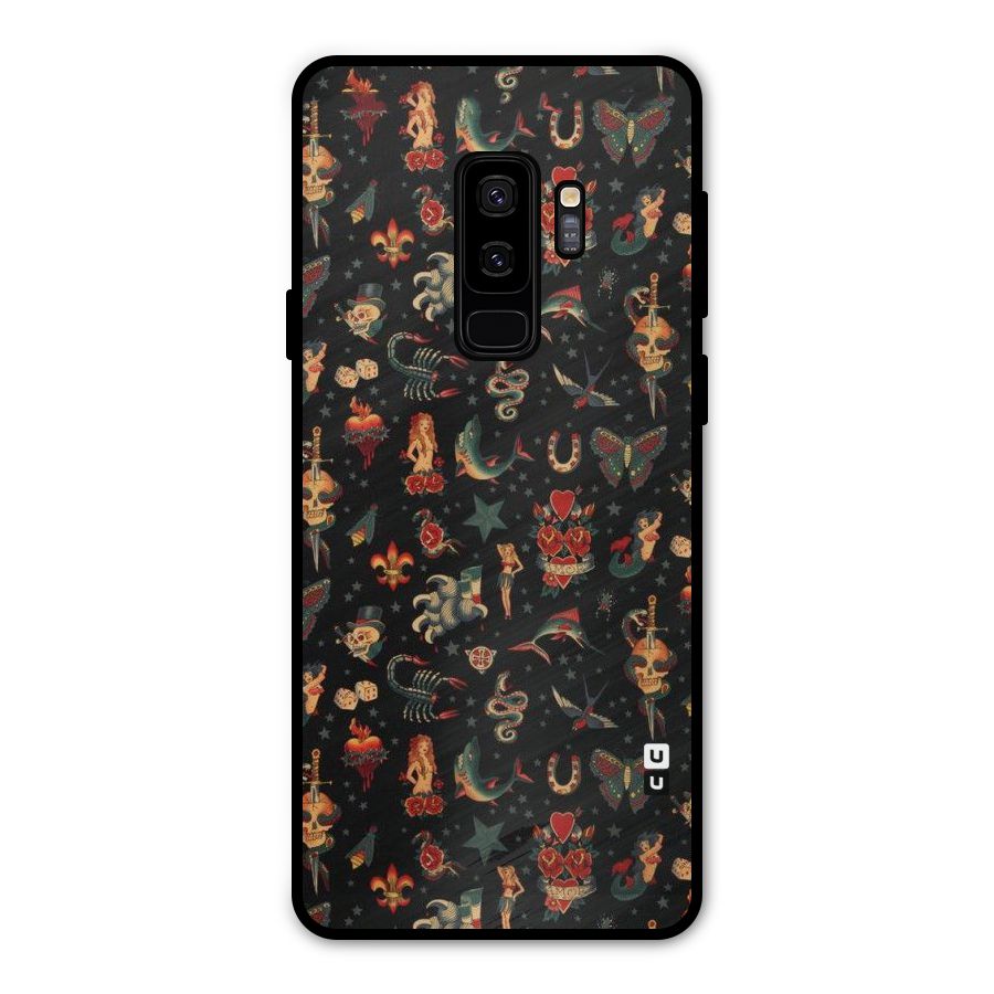 Dark Pattern Metal Back Case for Galaxy S9 Plus