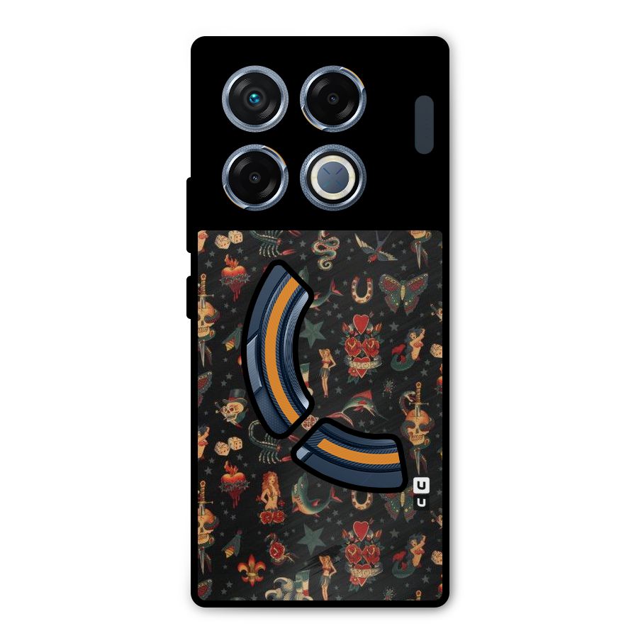 Dark Pattern Metal Back Case for Infinix GT 20 Pro