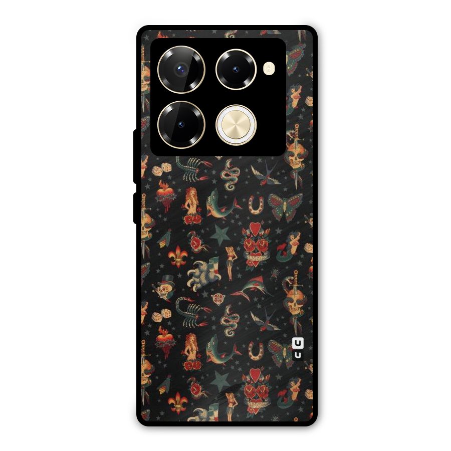 Dark Pattern Metal Back Case for Infinix Note 40 Pro Plus