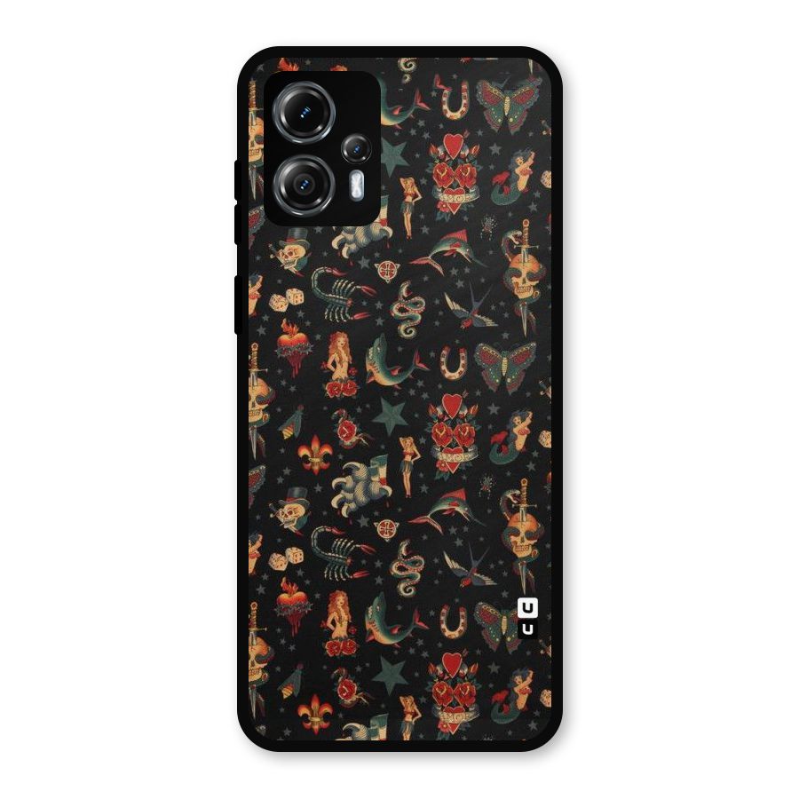Dark Pattern Metal Back Case for Moto G13