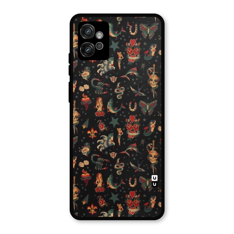 Dark Pattern Metal Back Case for Moto G32