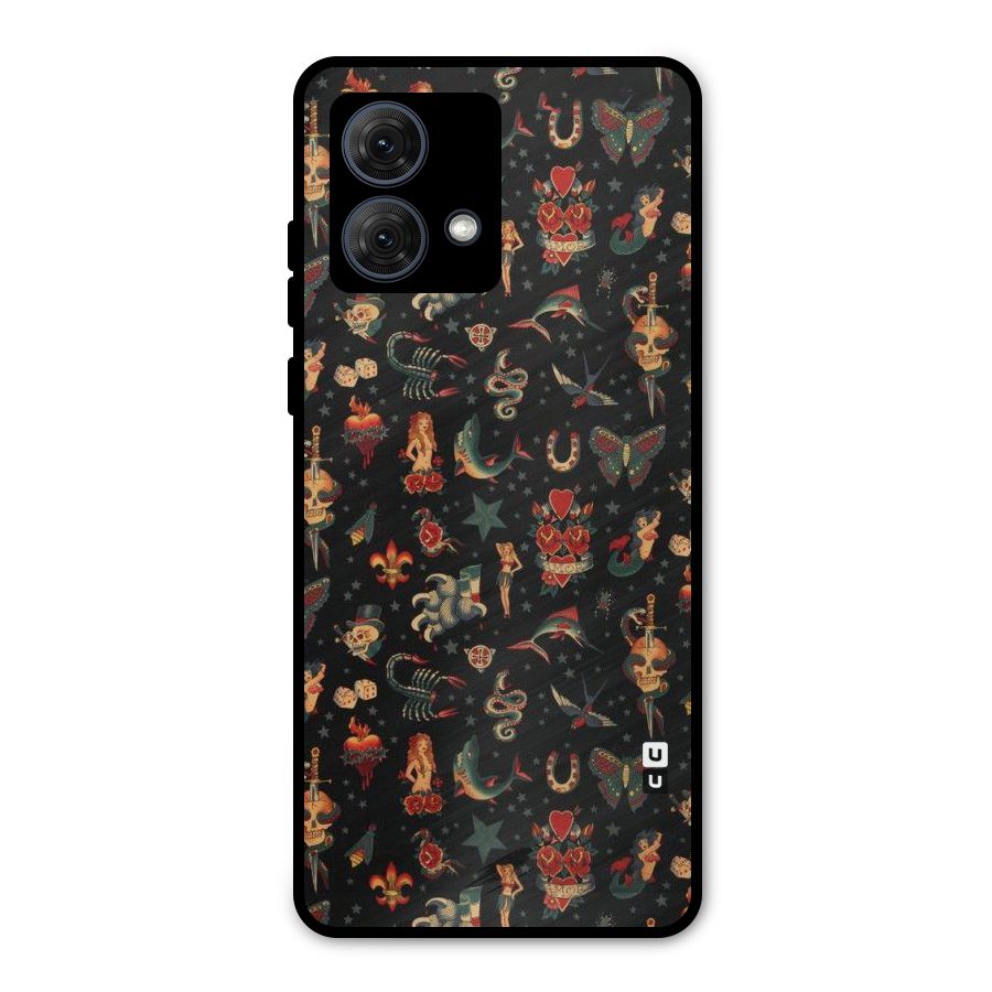 Dark Pattern Metal Back Case for Moto G84