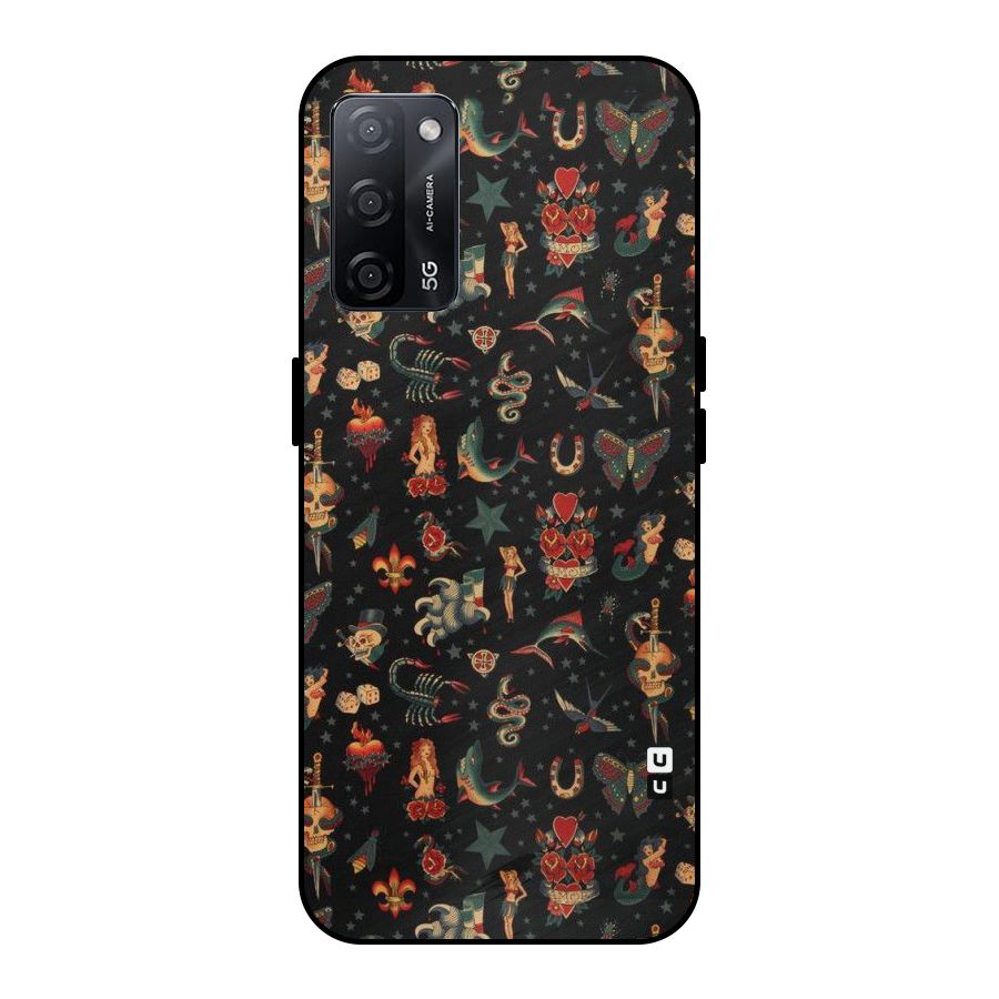 Dark Pattern Metal Back Case for Oppo A53s 5G