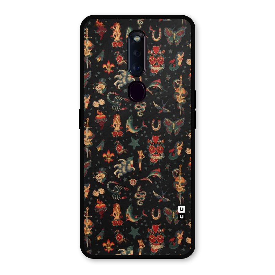 Dark Pattern Metal Back Case for Oppo F11 Pro
