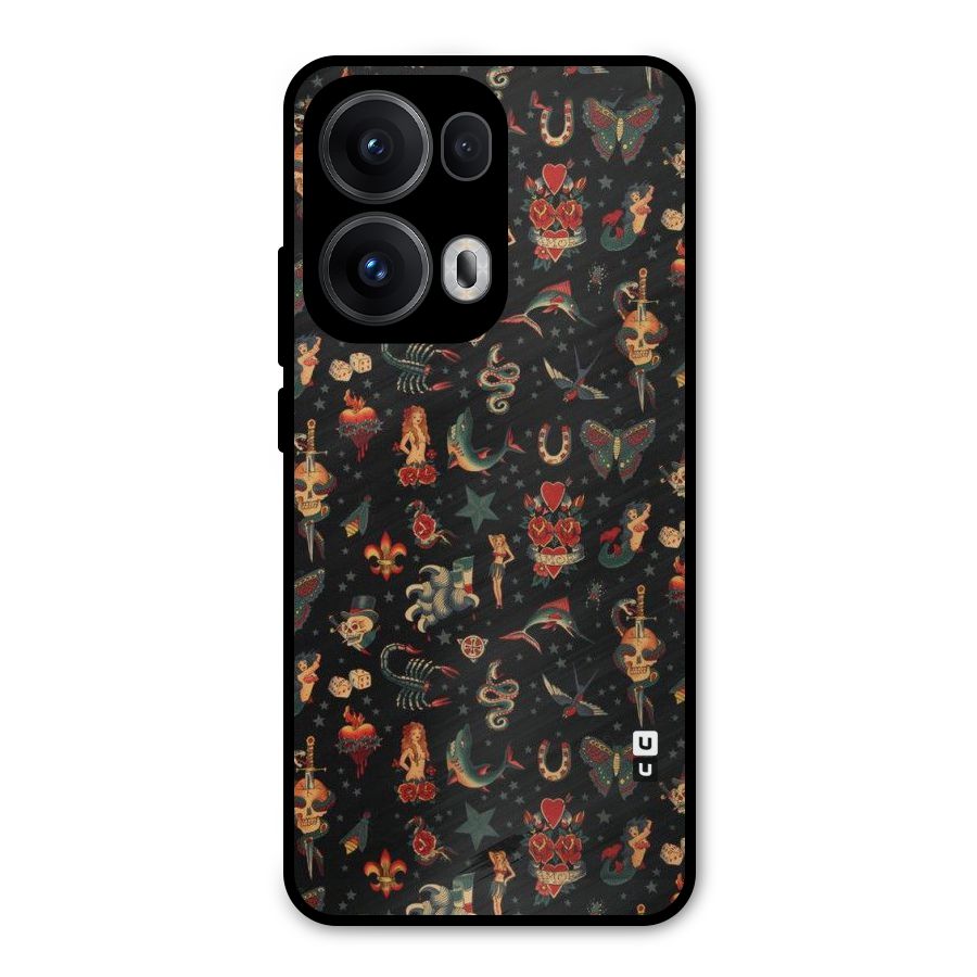 Dark Pattern Metal Back Case for Oppo Reno13 Pro