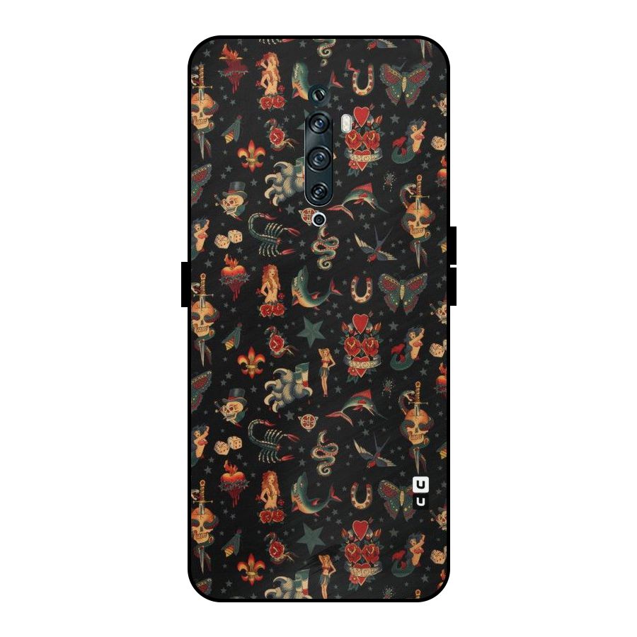 Dark Pattern Metal Back Case for Oppo Reno2 Z