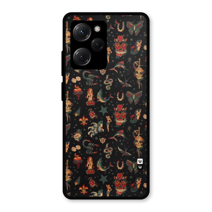 Dark Pattern Metal Back Case for Poco X5 Pro