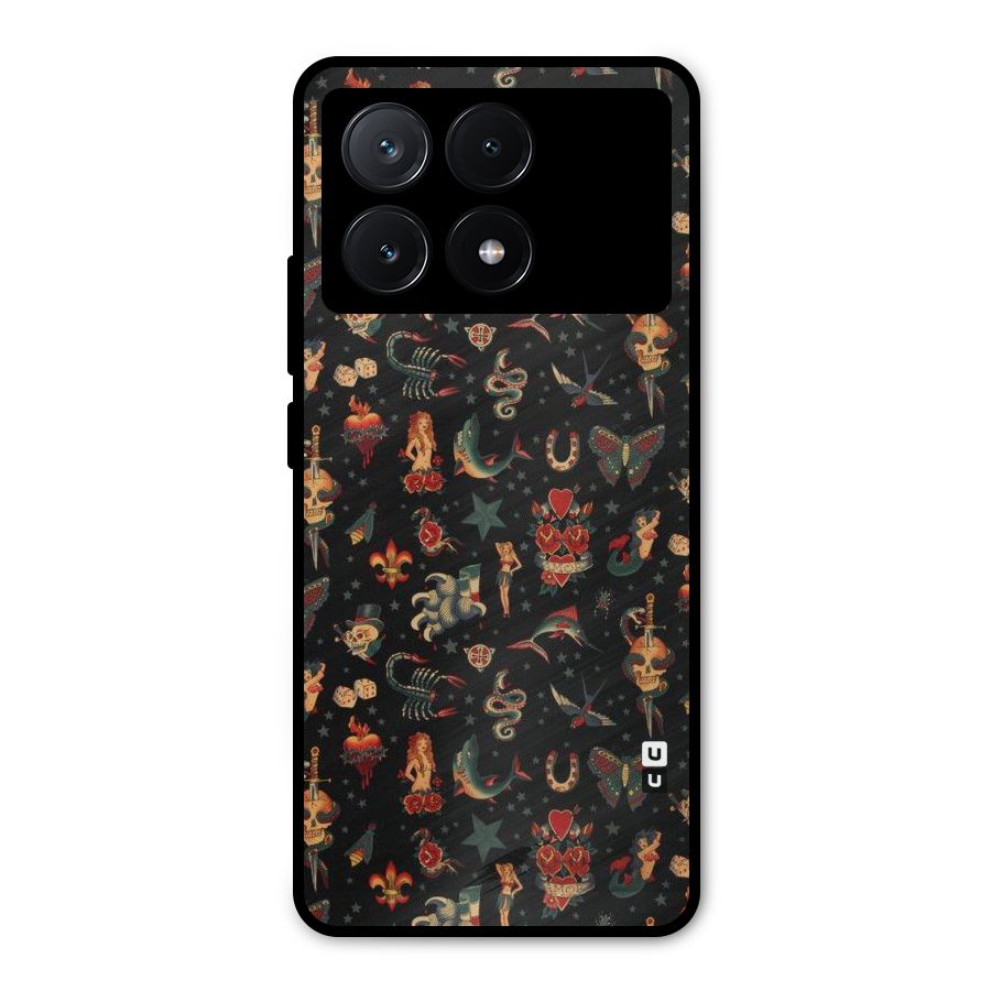 Dark Pattern Metal Back Case for Poco X6 Pro