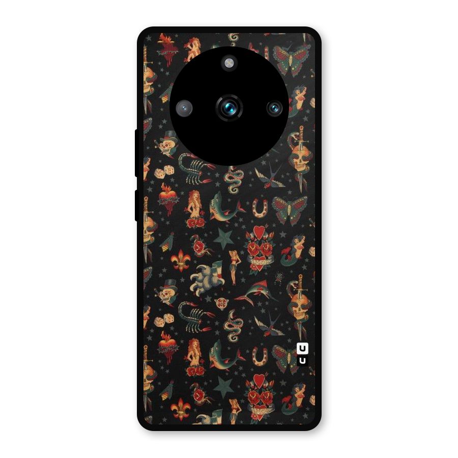 Dark Pattern Metal Back Case for Realme 11 Pro Plus