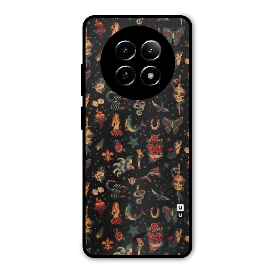 Dark Pattern Metal Back Case for Realme 13