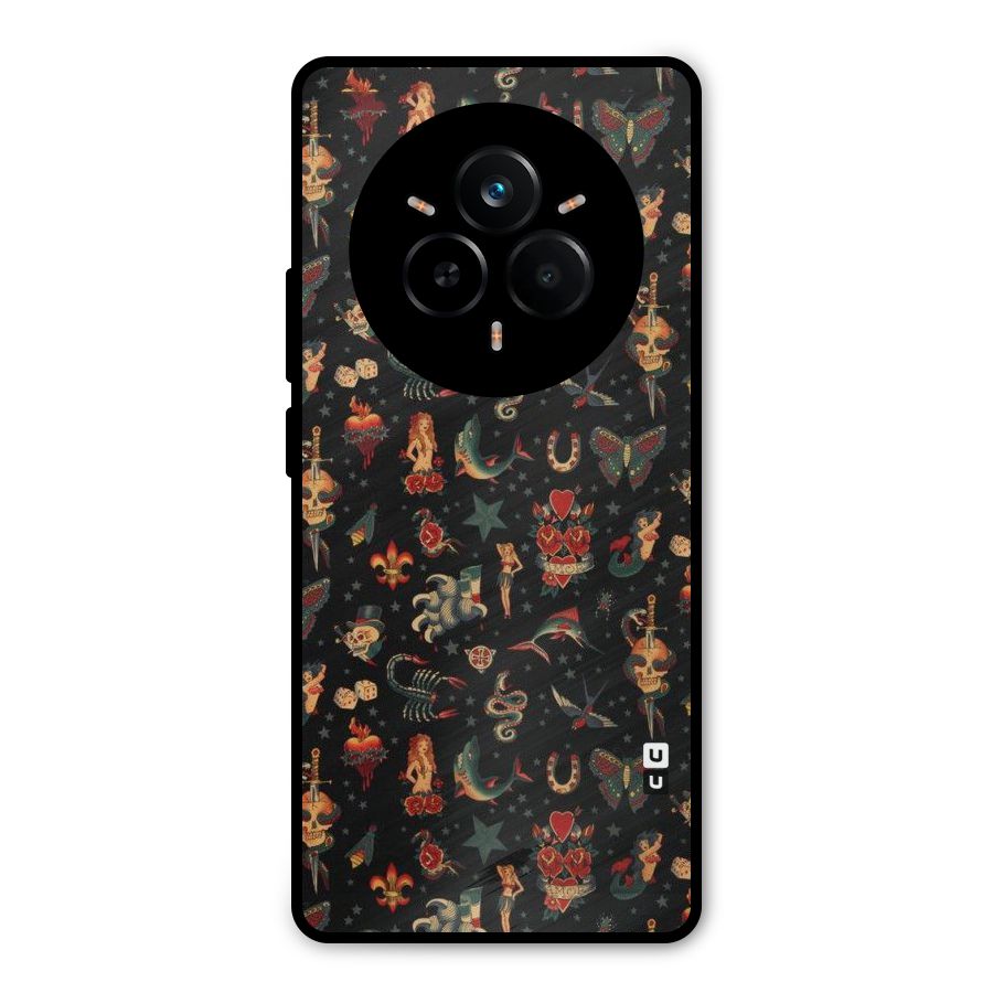 Dark Pattern Metal Back Case for Realme 14 Pro Plus
