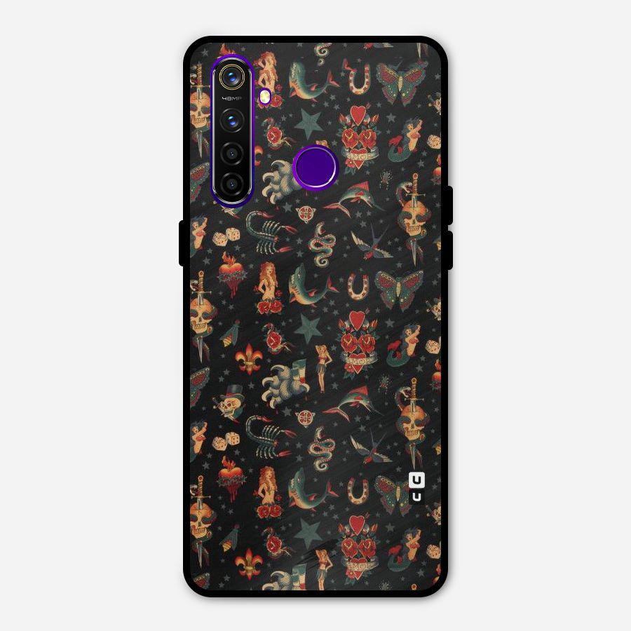 Dark Pattern Metal Back Case for Realme 5 Pro