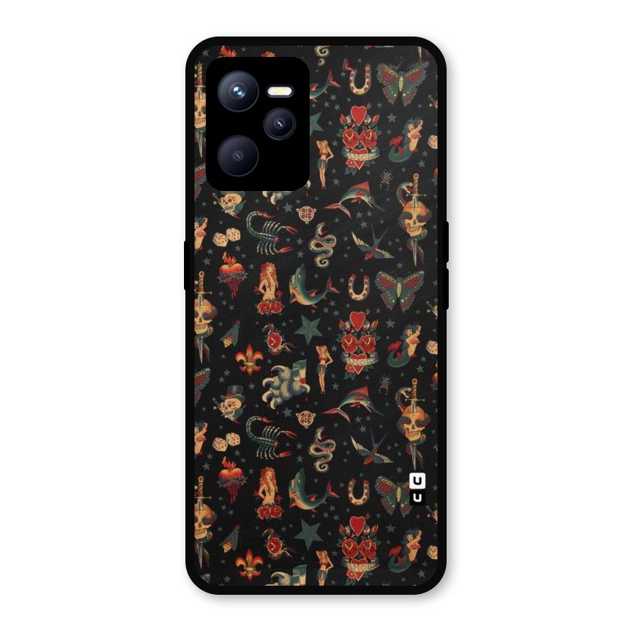 Dark Pattern Metal Back Case for Realme C35