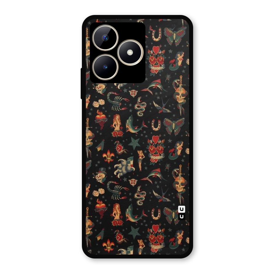Dark Pattern Metal Back Case for Realme C53