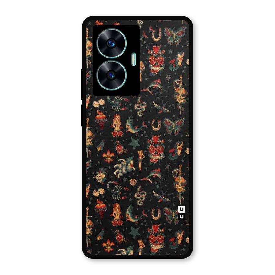 Dark Pattern Metal Back Case for Realme C55