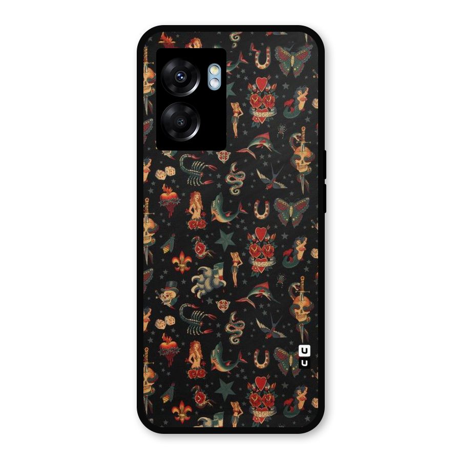Dark Pattern Metal Back Case for Realme Narzo 50 5G