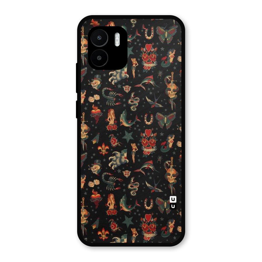 Dark Pattern Metal Back Case for Redmi A1
