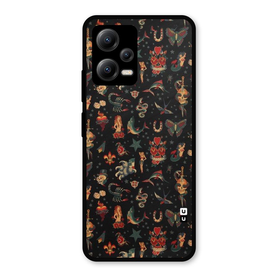 Dark Pattern Metal Back Case for Redmi Note 12 5G
