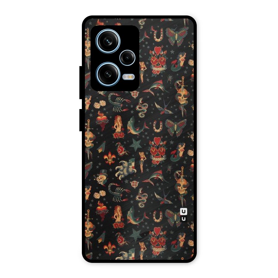 Dark Pattern Metal Back Case for Redmi Note 12 Pro