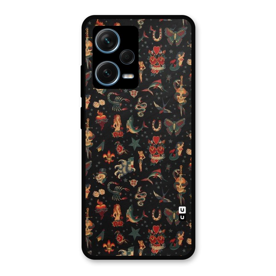 Dark Pattern Metal Back Case for Redmi Note 12 Pro Plus 5G