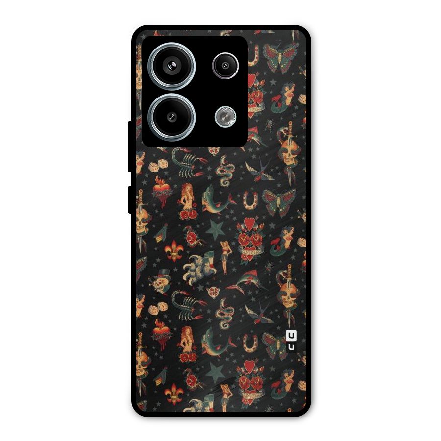 Dark Pattern Metal Back Case for Redmi Note 13 Pro 5G