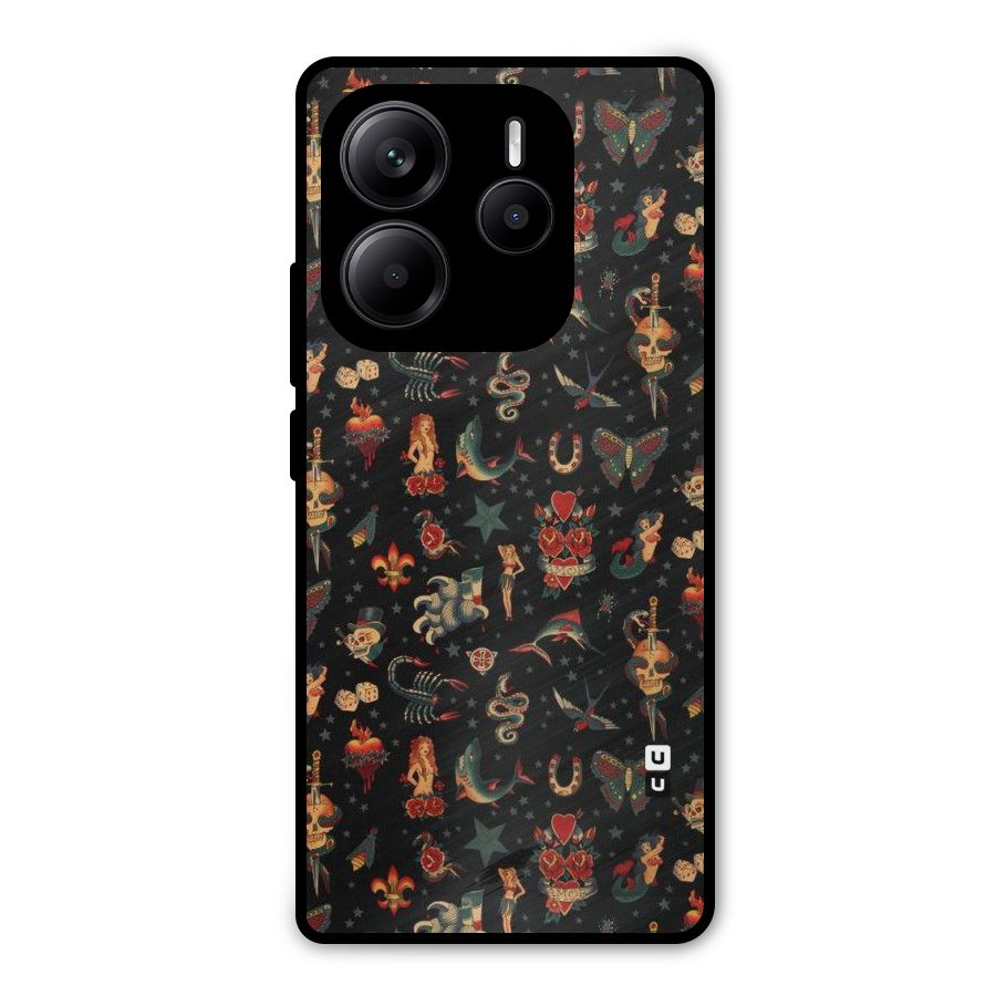 Dark Pattern Metal Back Case for Redmi Note 14 5G