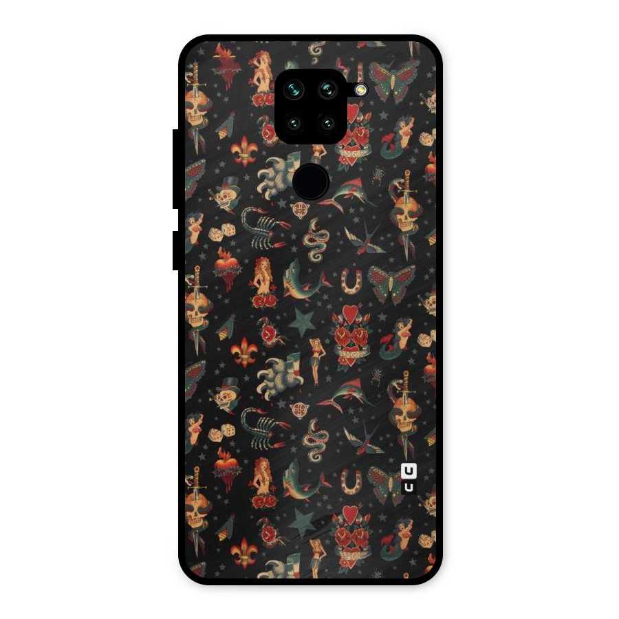 Dark Pattern Metal Back Case for Redmi Note 9