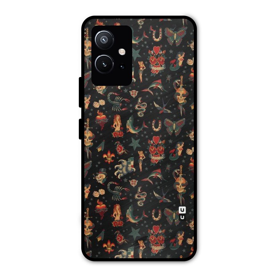 Dark Pattern Metal Back Case for Vivo T1 5G