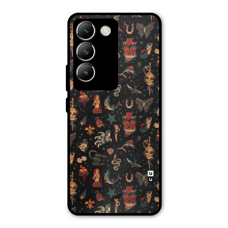 Dark Pattern Metal Back Case for Vivo T3 5G