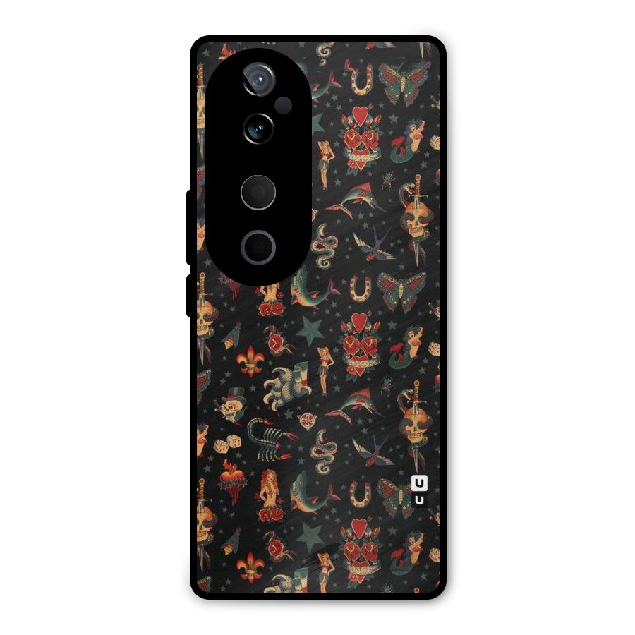 Dark Pattern Metal Back Case for Vivo T3 Ultra