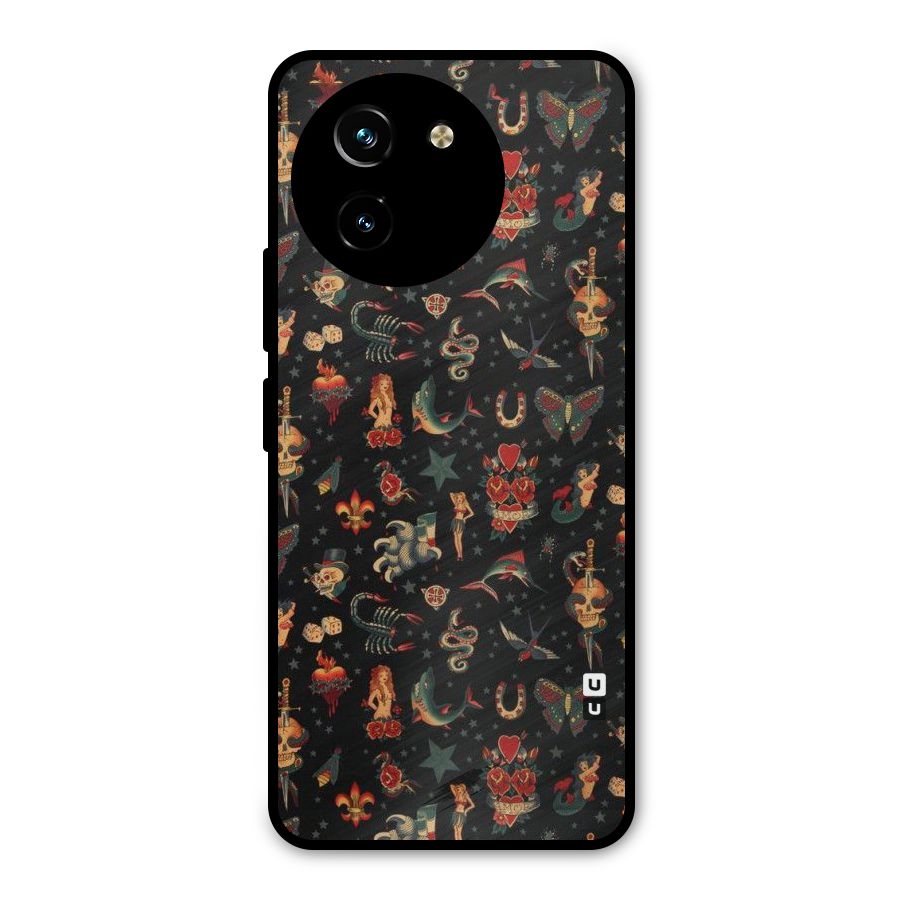 Dark Pattern Metal Back Case for Vivo T3x