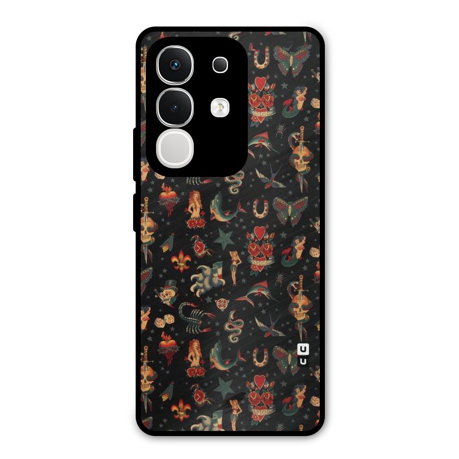 Dark Pattern Metal Back Case for Vivo T4x