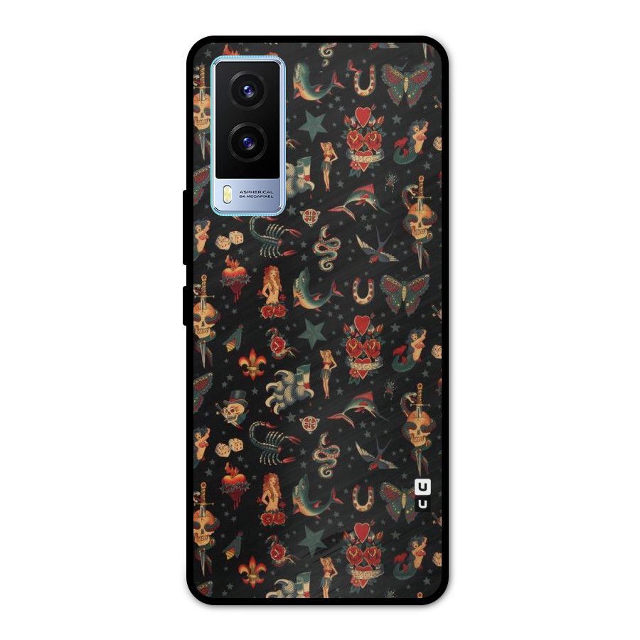 Dark Pattern Metal Back Case for Vivo V21e 5G