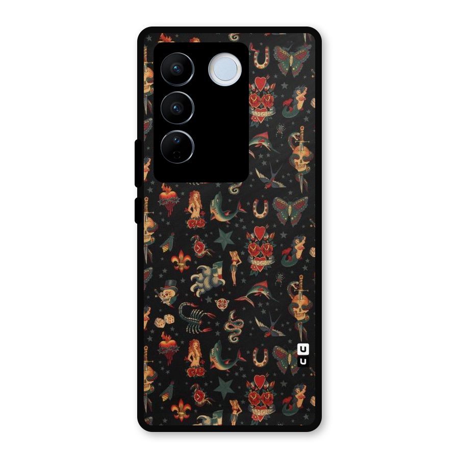 Dark Pattern Metal Back Case for Vivo V27