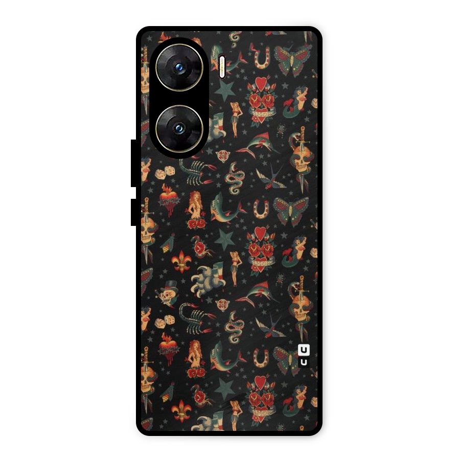 Dark Pattern Metal Back Case for Vivo V29e